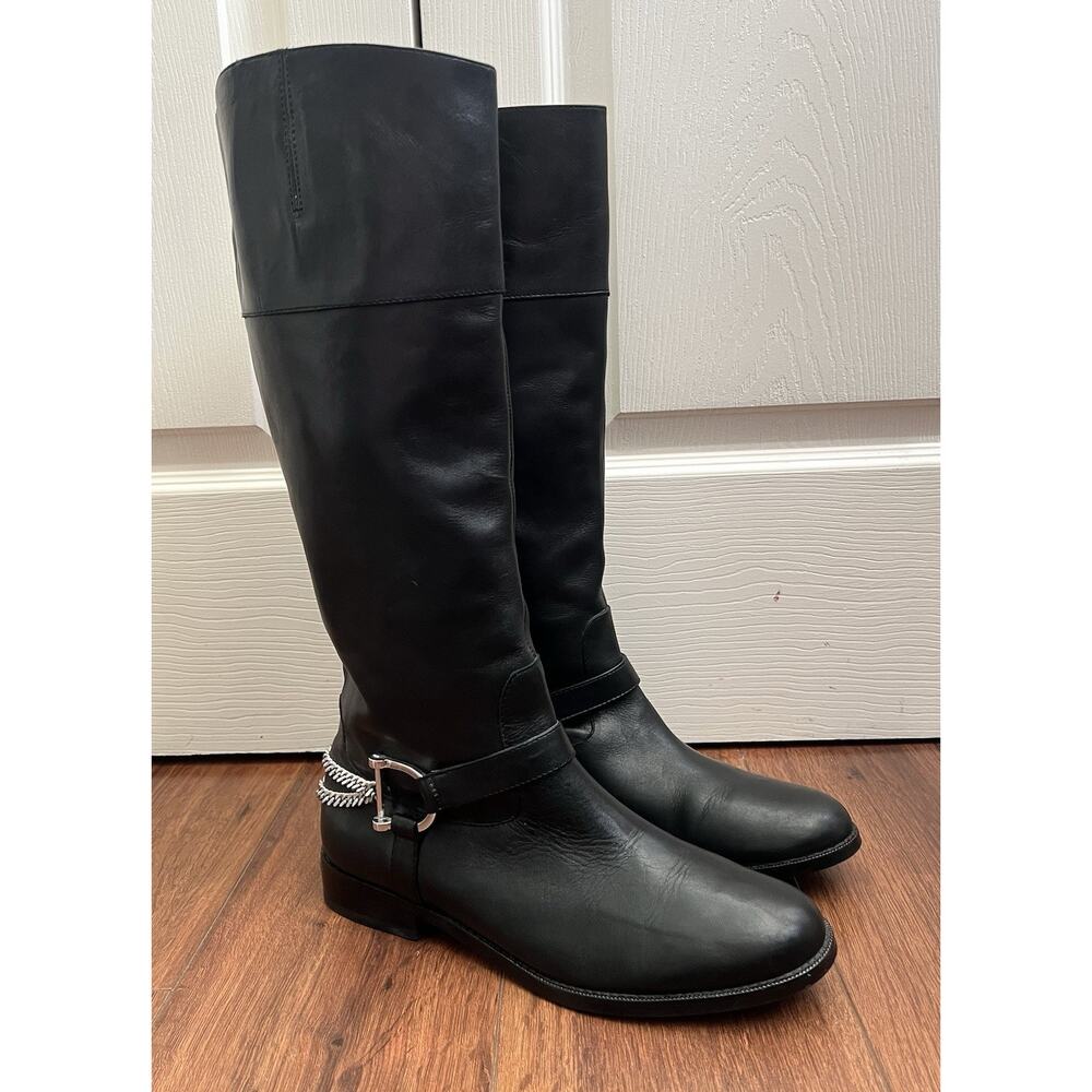 RALPH LAUREN Jacqui Black leather D-Ring Harness Tall Equestrian Boots - Picture 2 of 12